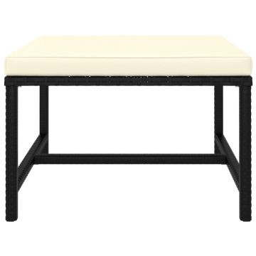 vidaXL Taburet modular cu pernă, negru, poliratan