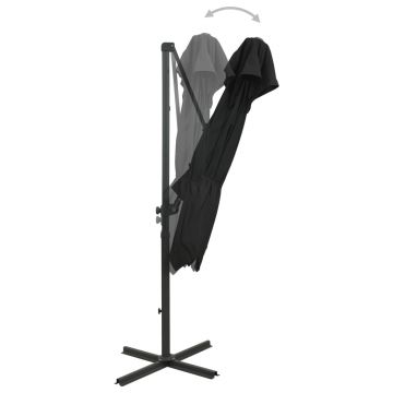 vidaXL Umbrelă suspendată cu înveliș dublu, negru, 250x250 cm