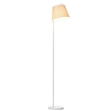 Lampadar cu abajur, baza rotunda, Lampa de sol, Iluminatie casa Mobila casa Metal, 25x27x165 cm, Alb/Crem HOMCOM | Aosom RO