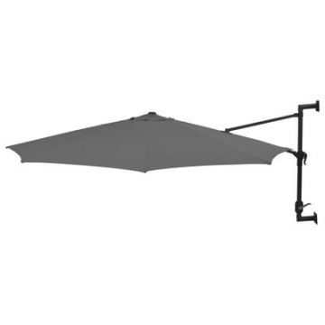 Umbrela de soare cu montaj pe perete, Reda Antracit, Ø300xH131 cm