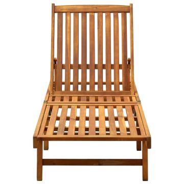 vidaXL Șezlong de plajă, lemn masiv de acacia