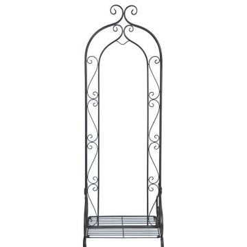 Etajera pliabila pentru ghivece gradina / terasa, din metal, Stand Negru, L45,9xl44xH132,6 cm