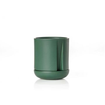 Ghiveci cu farfurie din ceramica Herb Pot 332153 Verde, Ø11,5xH13,6 cm, Villa Collection