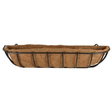 Ghiveci pentru perete din metal si fibre de cocos, Hanger Large Negru, L80xl19,5xH20 cm Ghiveci pentru perete din metal si fibre de cocos, Hanger Large Negru, L80xl19,5xH20 cm
