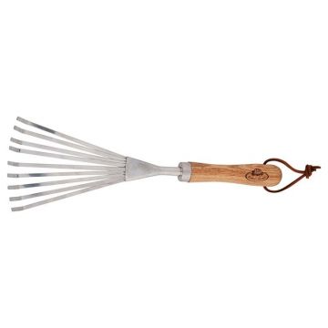 Grebla pentru frunze, cu maner din lemn, Rake Natur, L37,3 cm