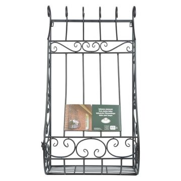 Suport de perete pentru ghivece, din metal, Italian Negru, L50xl25,6xH91,4 cm