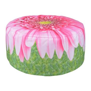 Taburet gonflabil pentru exterior, Gerbera Daisy Roz, Ø58xH32,5 cm