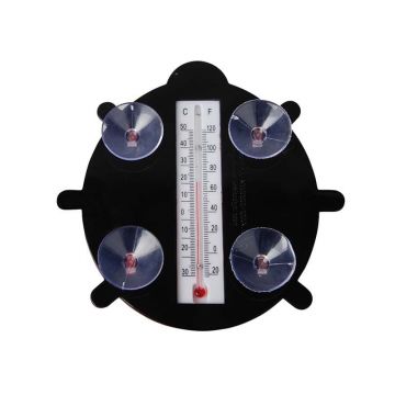 Termometru pentru exterior cu ventuze, din plastic, Ladybird Rosu, L17xl4,6xH17,1 cm