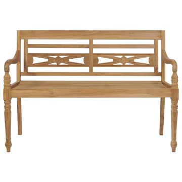 vidaXL Bancă Batavia, 120 cm, lemn de tec