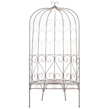 vidaXL Bancă de grădină, alb vintage, 95 cm, fier