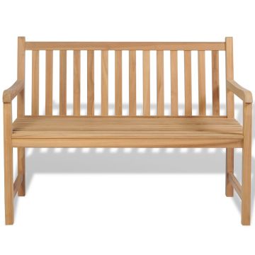 vidaXL Bancă de grădină, 120 cm, lemn de tec
