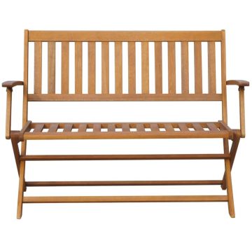 vidaXL Bancă de grădină cu pernă, 120 cm, lemn masiv de acacia