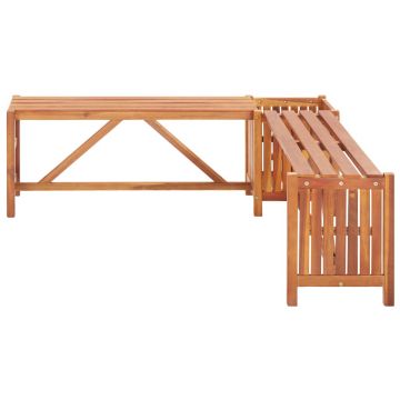 vidaXL Bancă de grădină de colț cu jardinieră, 117x117x40 cm, acacia