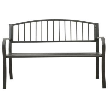 vidaXL Bancă de grădină, gri, 125 cm, oțel