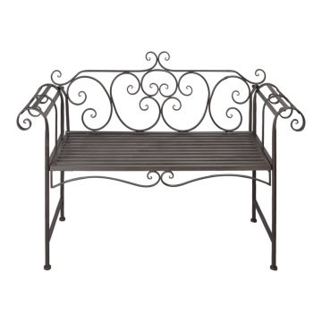 vidaXL Bancă de grădină, maro învechit, 132 cm, oțel