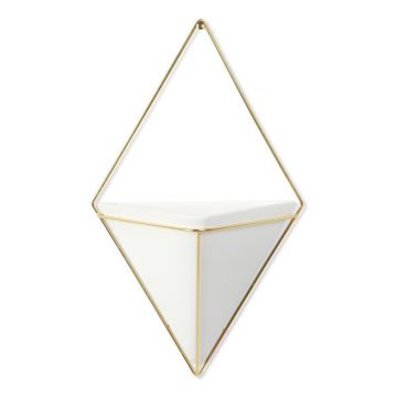 Ghiveci suspendat din ceramică și cadru auriu Umbra Trigg Ghiveci suspendat din ceramică și cadru auriu Umbra Trigg