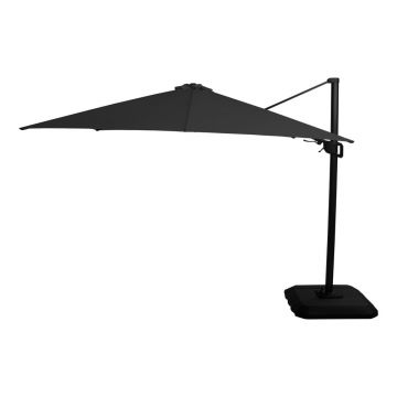 Umbrelă pătrată de soare suspendată Hartman Deluxe, 300 x 300 cm, negru