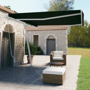 vidaXL Copertină autonomă retractabilă manual, antracit, 400x350 cm