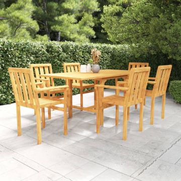 vidaXL Set mobilier grădină, 7 piese, lemn masiv de tec