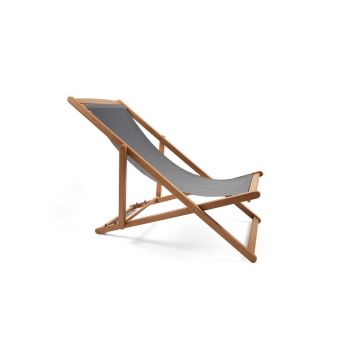 Șezlong de grădină pliabil din lemn de acacia gri Deck - Bonami Essentials Șezlong de grădină pliabil din lemn de acacia gri Deck - Bonami Essentials