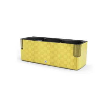 Ghiveci cu sistem de auto-udare Flower Lover Cobble Trio, 40 x 14 cm, verde fistic