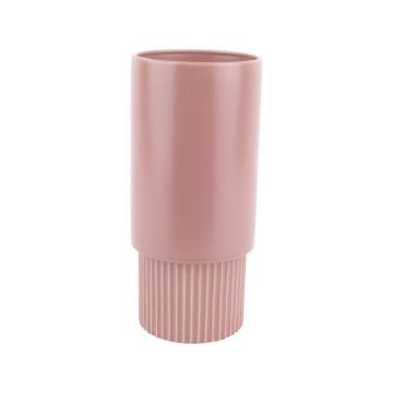 Ghiveci din ceramică PT LIVING Ribbed, înălțime 26 cm, roz