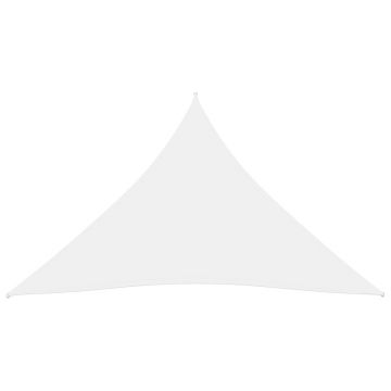 vidaXL Parasolar, alb, 5x7x7 m, țesătură oxford, triunghiular