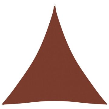 vidaXL Parasolar, cărămiziu, 4x4x4 m, țesătură oxford, triunghiular