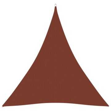 vidaXL Parasolar, cărămiziu, 4x4x4 m, țesătură oxford, triunghiular