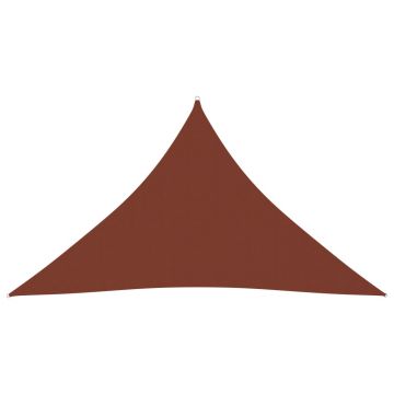 vidaXL Parasolar, cărămiziu, 5x5x6 m, țesătură oxford, triunghiular