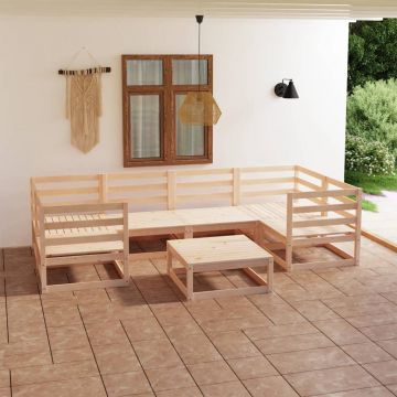 vidaXL Set mobilier de grădină, 7 piese, lemn masiv de pin