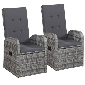 vidaXL Set mobilier de grădină, 3 piese, gri