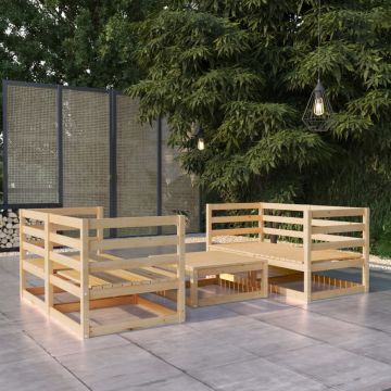 vidaXL Set mobilier de grădină, 5 piese, lemn masiv de pin