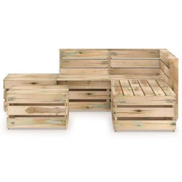 vidaXL Set mobilier de grădină, 6 piese, lemn de pin verde tratat