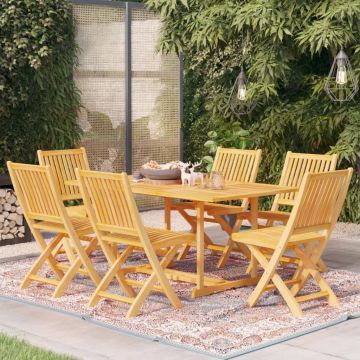 vidaXL Set mobilier de grădină, 7 piese, lemn masiv de tec