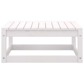 vidaXL Taburet de grădină, alb, 70x70x30 cm, lemn masiv de pin