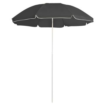 vidaXL Umbrelă de soare de exterior, stâlp din oțel, antracit, 180 cm