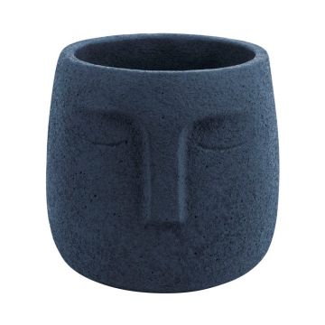 Ghiveci din ceramică PT LIVING Face, ø 12,5 cm, albastru închis