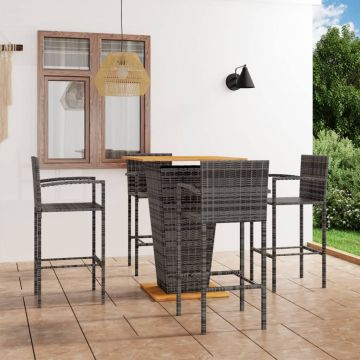 vidaXL Set mobilier bar de grădină, 5 piese, gri