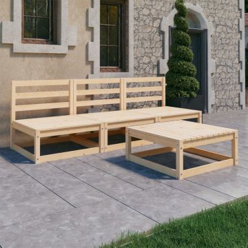 vidaXL Set mobilier de grădină, 4 piese, lemn masiv de pin