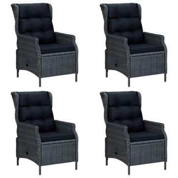 vidaXL Set mobilier de grădină, 5 piese, gri închis