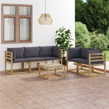 vidaXL Set mobilier grădină cu perne antracit, 6 piese
