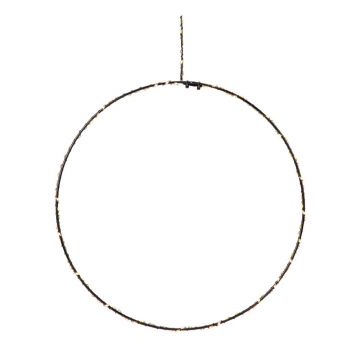 Decorațiune luminoasă suspendată de Crăciun Markslöjd Alpha Circle, înălțime 30 cm, negru