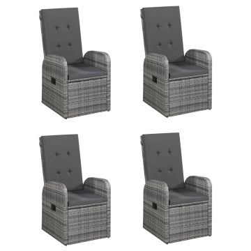 vidaXL Set de masă pentru grădină, 5 piese, gri