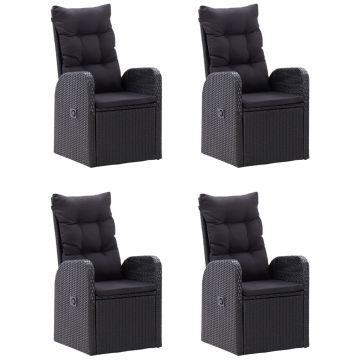 vidaXL Set de masă pentru grădină, 5 piese, negru