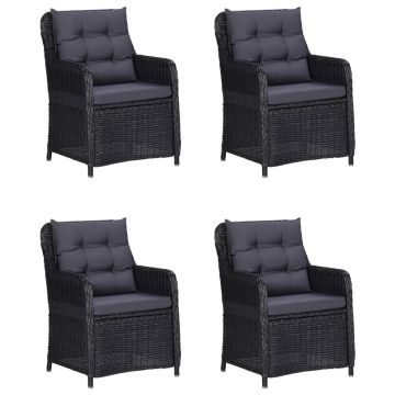 vidaXL Set de masă pentru grădină, 5 piese, negru