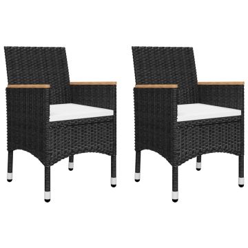 vidaXL Set mobilier de grădină, 3 piese, negru