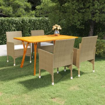 vidaXL Set mobilier de grădină, 5 piese, bej