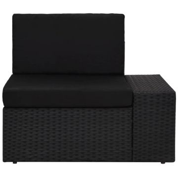 vidaXL Set mobilier de grădină, 5 piese, negru, poliratan