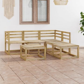 vidaXL Set mobilier de grădină, 6 piese, lemn de pin verde tratat